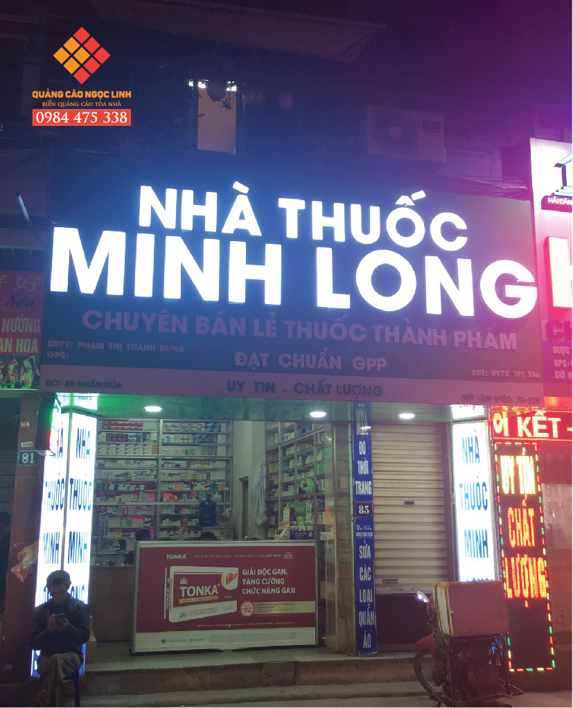 Biển quảng cáo nhà thuốc Minh long sử dụng loại led Chip SMD 2835