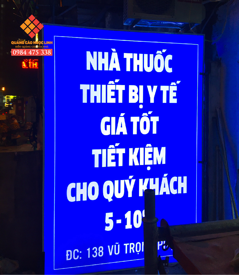 Biển quảng cáo hộp đèn nhà thuốc Hoàng Minh